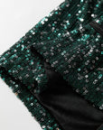 Sequin Open-Front Long Sleeve Cardigan