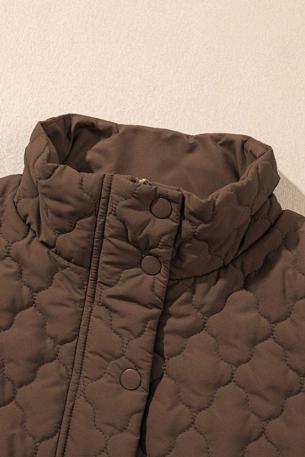 Quilted Zip-Up Snap Button Pocketed Vest