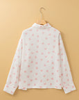 Love Heart Button-Up Drop Shoulder Shirt