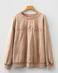 Plus Size SAVE BY GRACE Embroidered Mineral Wash Sweatshirt