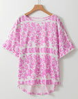 Amiri Floral Curved Hem Plus Size Top