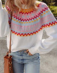 Avery Print Drop Shoulder Sweater