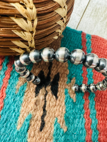 Navajo Sterling Silver Pearl Beaded Cuff Bracelet