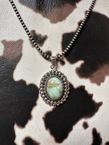 Beautiful Handmade Sterling Silver & Palomino Turquoise Pendant