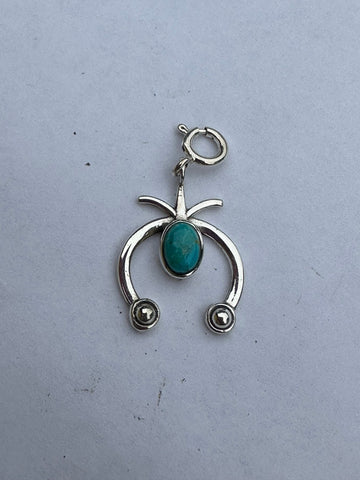 Sterling Silver and Turquoise Naja Charm