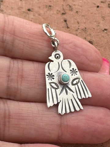 Sterling Silver and Turquoise Nizhoni Thunderbird Charm