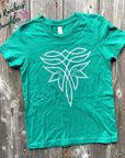 Kids Kelly Green Fancy Boot Stitch Tee