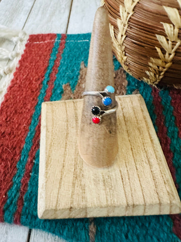 Navajo Sterling Silver & Multi Stone Adjustable Ring