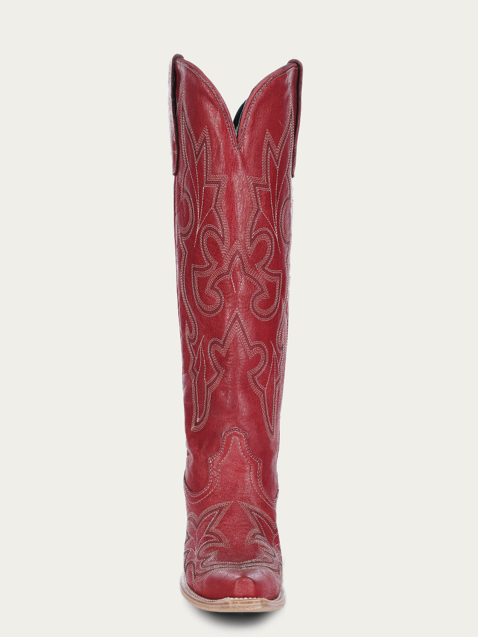 A4465 - WOMEN&#39;S EMBROIDERY TALL TOP RED SNIP TOE COWBOY BOOT