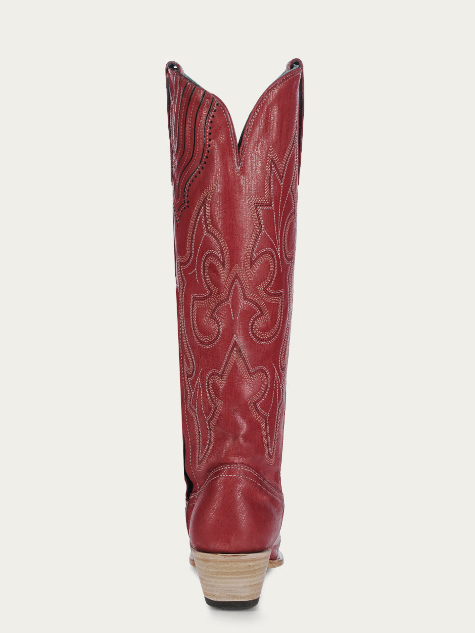 A4465 - WOMEN&#39;S EMBROIDERY TALL TOP RED SNIP TOE COWBOY BOOT
