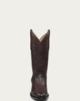A4540 - MEN'S EMBROIDERY BROWN COWHIDE J TOE COWBOY BOOT