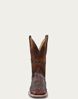 A4555 - MEN'S BARBED WIRE SHEDRON LAMB WOVEN SQUARE TOE OSTRICH COWBOY BOOT