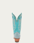 A4563 - WOMEN'S EMBROIDERY AND CUT OUT BLUE OSTRICH SQUARE TOE COWBOY BOOT