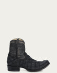A4659 - MEN'S EMBROIDERY BLACK FISH PIRARUCU NARROW SQUARE TOE SHORT COWBOY BOOT