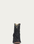 A4659 - MEN'S EMBROIDERY BLACK FISH PIRARUCU NARROW SQUARE TOE SHORT COWBOY BOOT