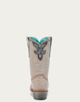 A4760 - WOMEN'S TURQUOISE OVERLAY EMBROIDERY AND STUDS SAND ROUND TOE COWBOY BOOT