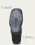 A4774 - MEN'S CAIMAN EMBROIDERY AND OVERLAY CHOCOLATE WIDE SQUARE TOE COWBOY BOOT