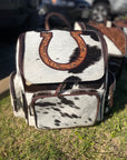 Horse Shoe Tooled & Cowhide Backpack