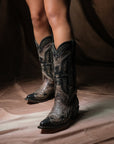 A4890 - WOMEN'S BROWN EAGLE OVERLAY SNIP-TOE COWBOY BOOT