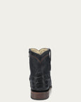 A4961 - MEN'S EMBROIDERY BLACK CAIMAN ROUND TOE COWBOY BOOT