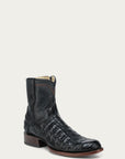 A4961 - MEN'S EMBROIDERY BLACK CAIMAN ROUND TOE COWBOY BOOT