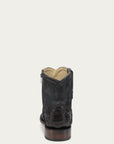 A4962 - MEN'S CAIMAN EMBROIDERY BROWN ROUND TOE ANKLE COWBOY BOOT