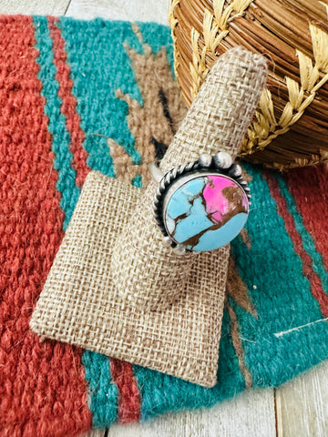 Navajo Sterling Silver & Cotton Candy Adjustable Ring