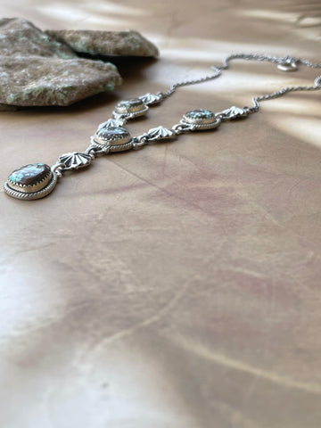 Handmade Number 8 Turquoise & Sterling Silver Lariat Necklace