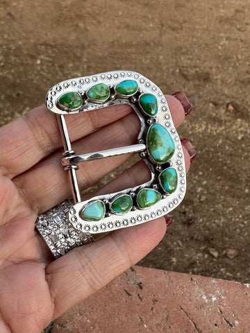 Nizhoni Turquoise & Sterling Silver Belt Buckles Signed