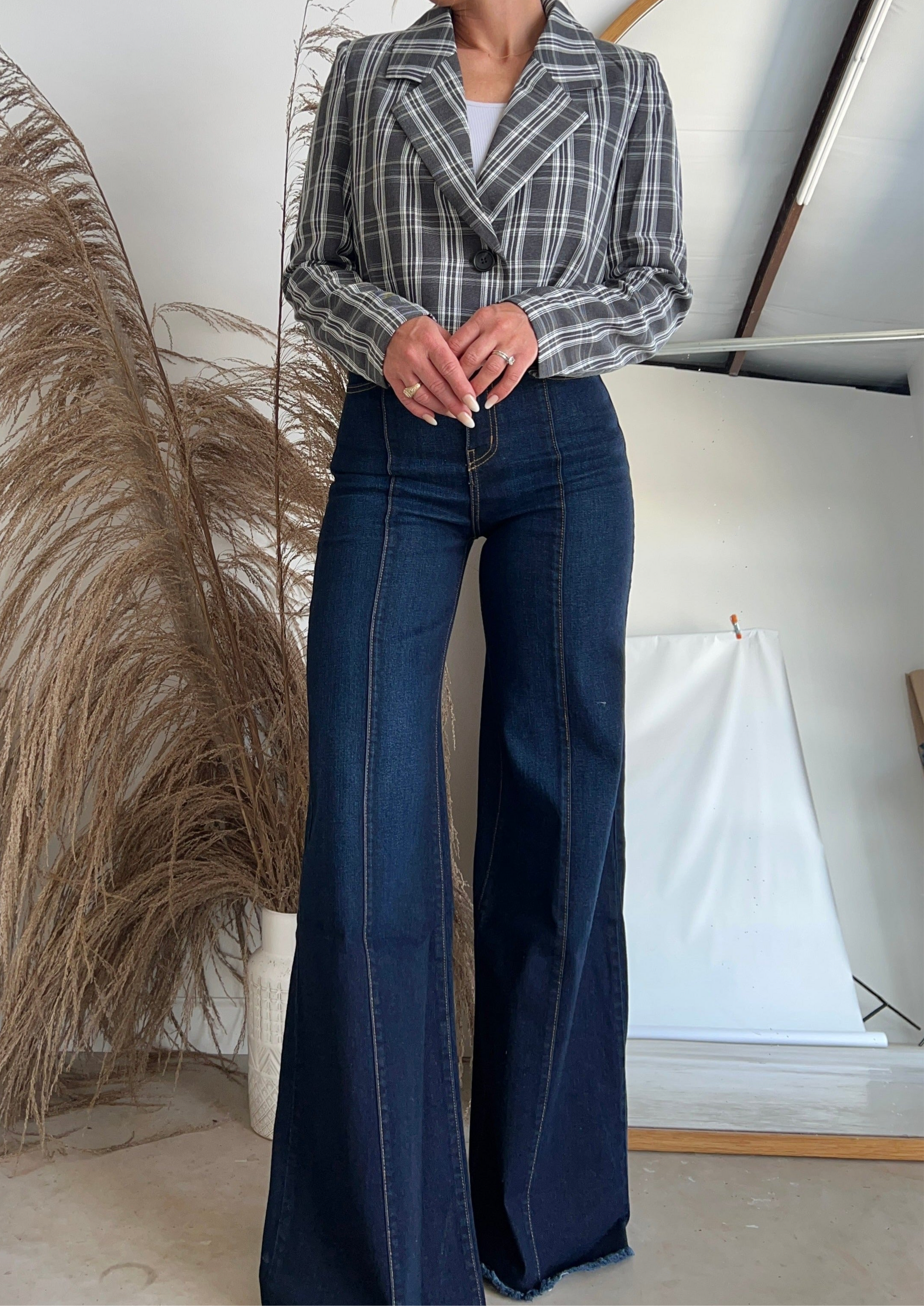 The Loretta Trouser Jean in Dark Wash