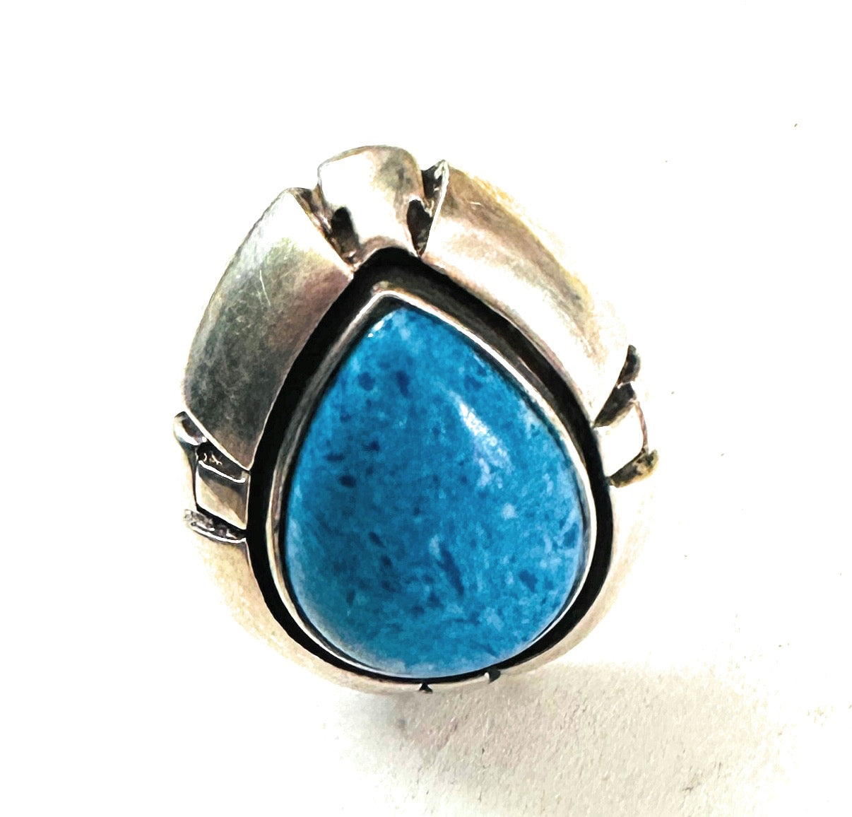 Old Pawn Vintage Navajo Sterling Silver & Denim Lapis Ring Size 9