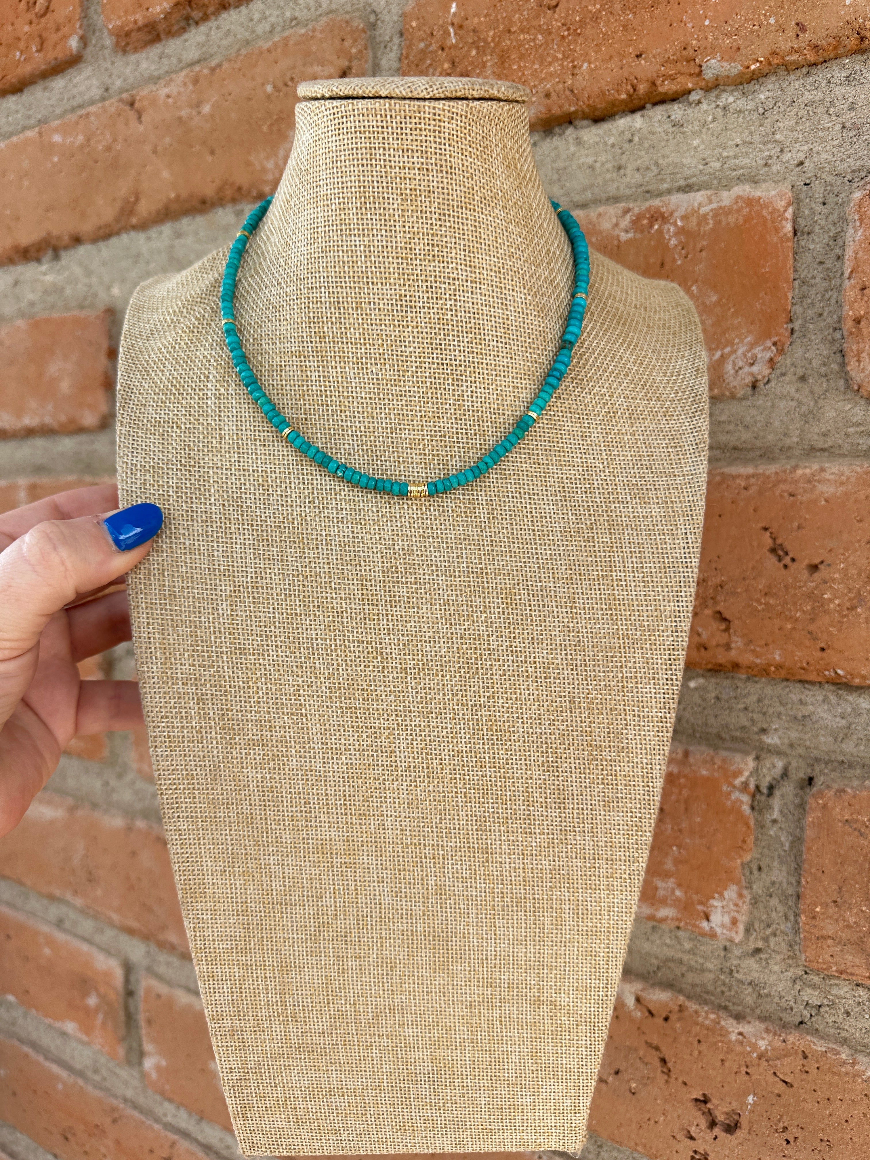 Handmade Turquoise & 14K Gold Necklace | The Golden Collection