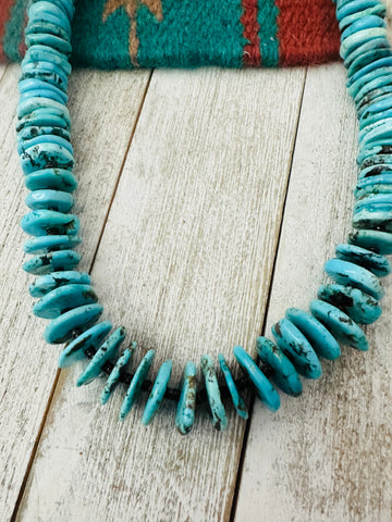 Navajo Turquoise & Heishi Beaded Necklace 19”