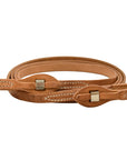 AJ Tack Harness Leather Stainless Steel Quick Change Roper Reins - 5/8in x 8ft