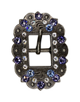 Antique Silver Light Sapphire, Clear, and Lilac Crystal Conchos - Sizes from 1"- 3" and Buckles