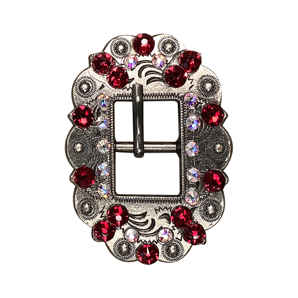 Antique Silver Ruby, AB Crystal Conchos - Sizes from 1&quot;- 3&quot; and Buckles