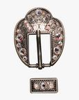 Antique Silver AB Crystal Conchos - Sizes from 1"- 3" and Buckles