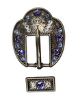 Antique Silver Light Sapphire, Clear, and Lilac Crystal Conchos - Sizes from 1"- 3" and Buckles