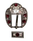 Antique Silver Ruby, AB Crystal Conchos - Sizes from 1"- 3" and Buckles