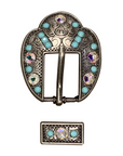 Antique Silver Turquoise, AB Crystal Conchos - Sizes from 1"- 3" and Buckles