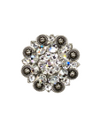 Antique Silver Clear Crystal Conchos - Sizes from 1"- 3" and Buckles