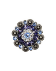 Antique Silver Light Sapphire, Clear, and Lilac Crystal Conchos - Sizes from 1"- 3" and Buckles