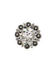 Antique Silver Clear Crystal Conchos - Sizes from 1"- 3" and Buckles