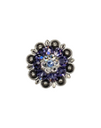 Antique Silver Light Sapphire, Clear, and Lilac Crystal Conchos - Sizes from 1"- 3" and Buckles