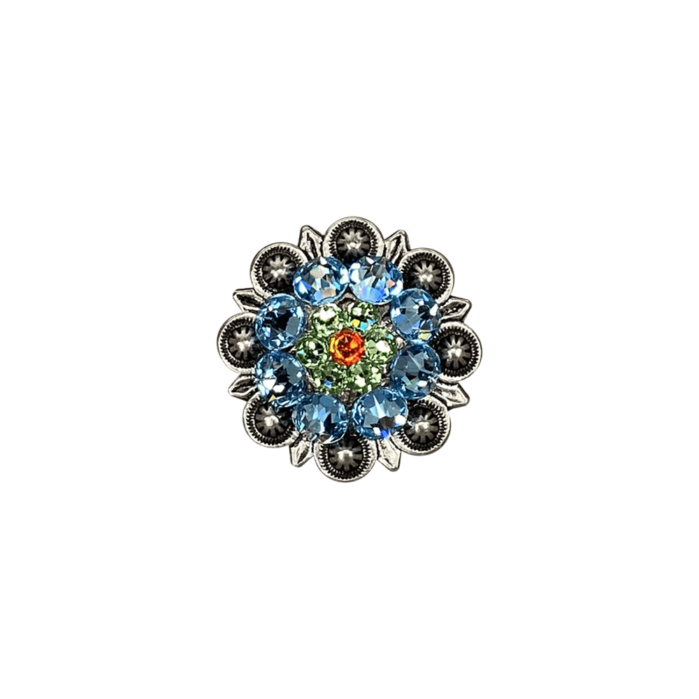 Tie Dye Antique Silver 1.25&quot; European Crystal Concho