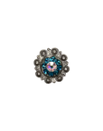 Antique Silver Teal, AB Crystal Conchos - Sizes from 1"- 3" and Buckles