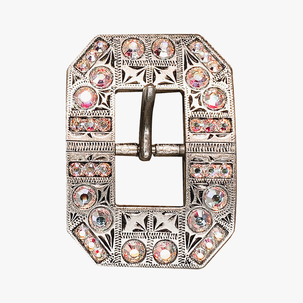 Antique Silver AB Crystal Conchos - Sizes from 1&quot;- 3&quot; and Buckles
