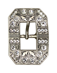 Antique Silver Clear Crystal Conchos - Sizes from 1"- 3" and Buckles