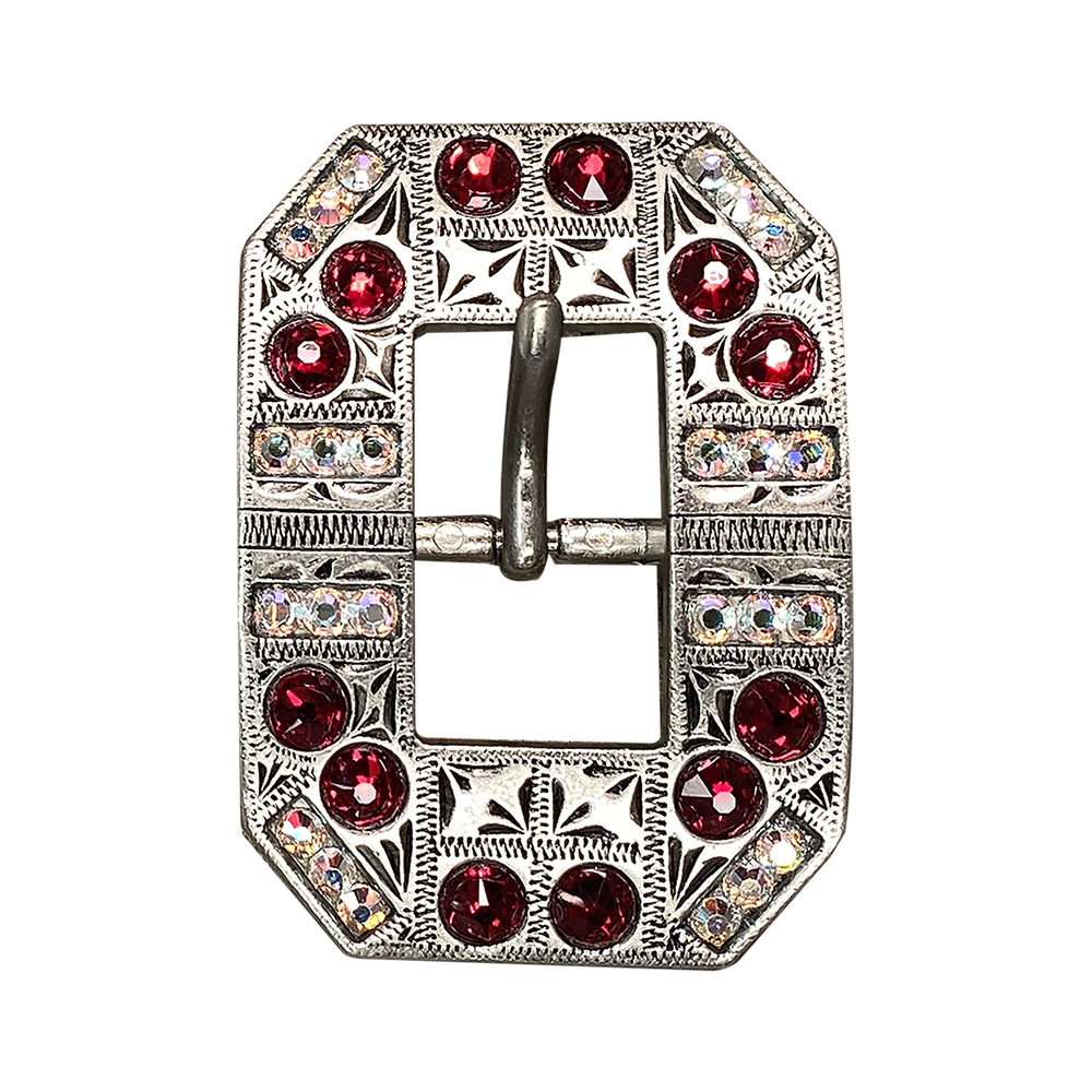 Antique Silver Ruby, AB Crystal Conchos - Sizes from 1&quot;- 3&quot; and Buckles