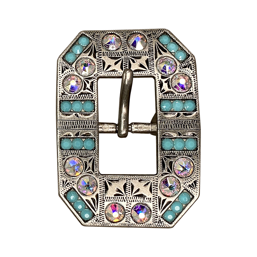 Antique Silver Turquoise, AB Crystal Conchos - Sizes from 1&quot;- 3&quot; and Buckles
